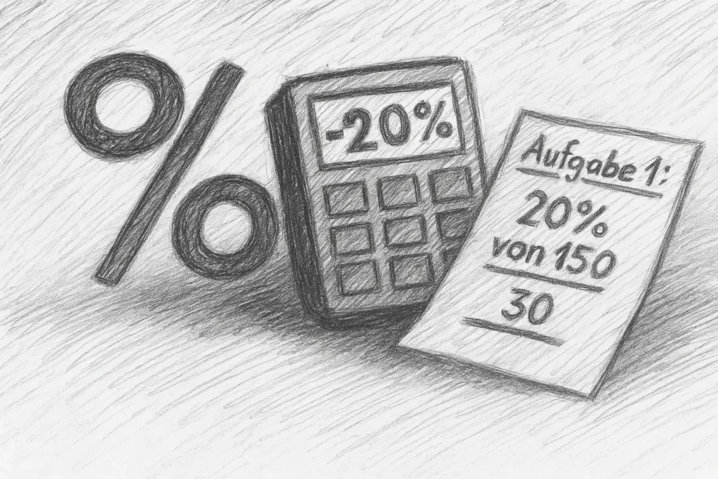 Prozentrechnung für Schüler. 10 Aufgaben mit Lösungen